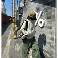 Our2【骨白夹克】秋季复古百搭休闲设计款夹克外套【X5663】