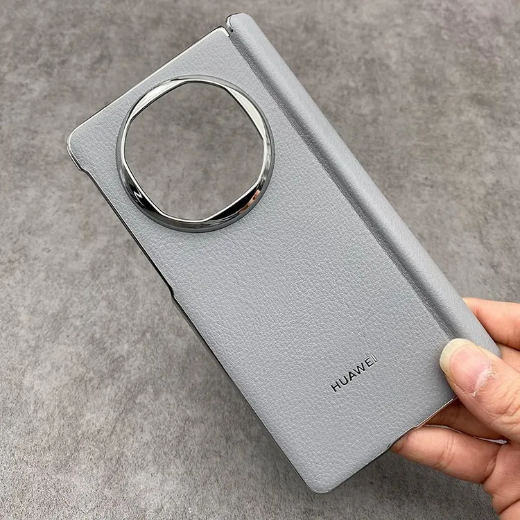 适用华为matex6手机壳新款电镀荔枝纹x6典藏版高档中轴保护外壳