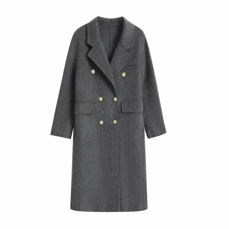 显瘦气质冬季中长款90白鸭绒羽绒尼大衣N358