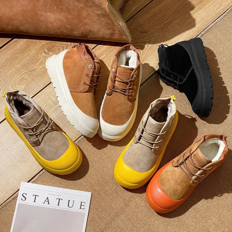 塔斯曼一博同款冬季雪地靴厚底皮毛一体女款2025新款加绒加厚棉鞋