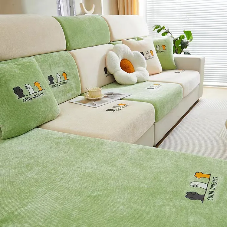 雪尼尔套全包套四季通用防滑坐垫套纯色沙发垫防滑四季款