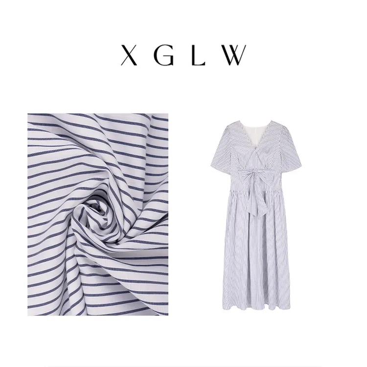 海盐沙拉~胖MM大码夏季显瘦气质时尚宽松条纹蝴蝶结连衣裙G3Q0029