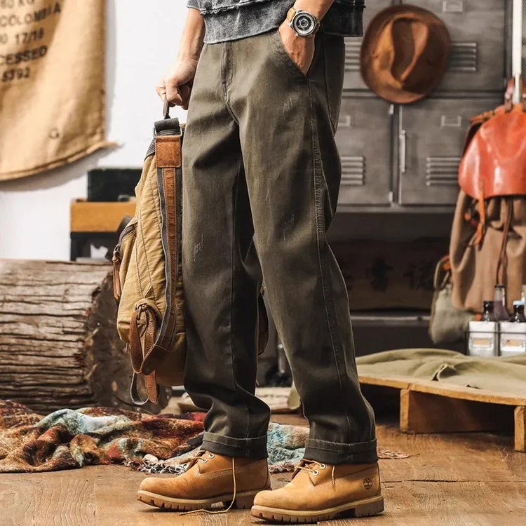 美式复古加绒牛仔裤男秋季2025新款双股纱弹力休闲裤男士直筒长裤
