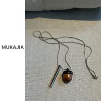 合金木质吊坠 【木质松果吊坠项链】定制款新款简约链长款吊坠饰品