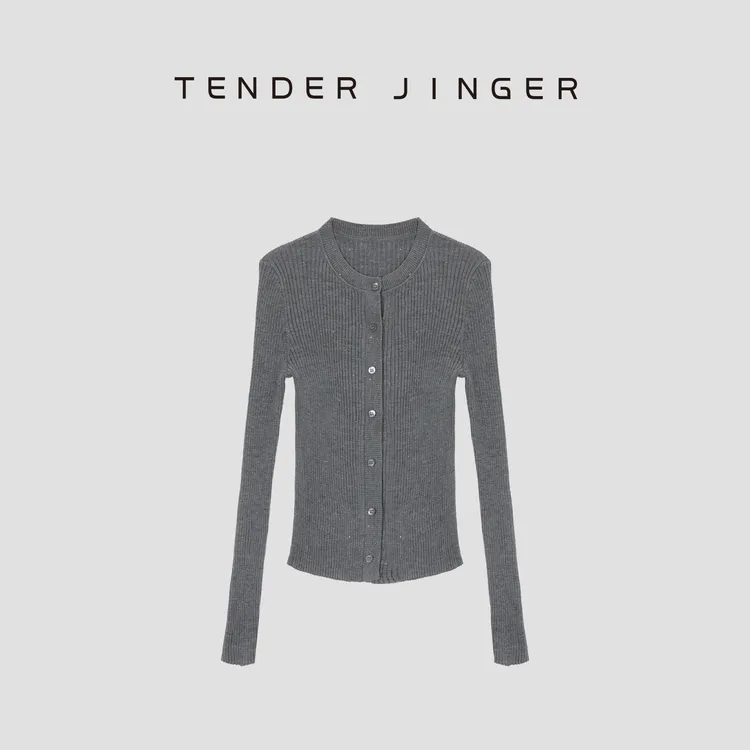 Tender Jinger【勾勒曲线】真两件羊毛针织开衫背心T53BBS41355