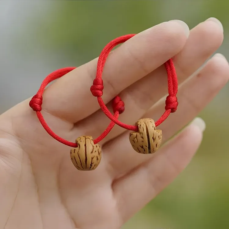 桃木桃核压惊红绳儿童手链婴儿本命年宝宝惊吓手绳桃篮编织纯手工