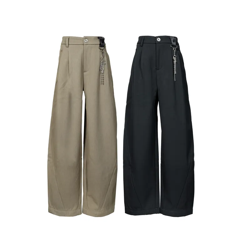 【木兰】茧型高腰加绒斜裁休闲西装裤2625