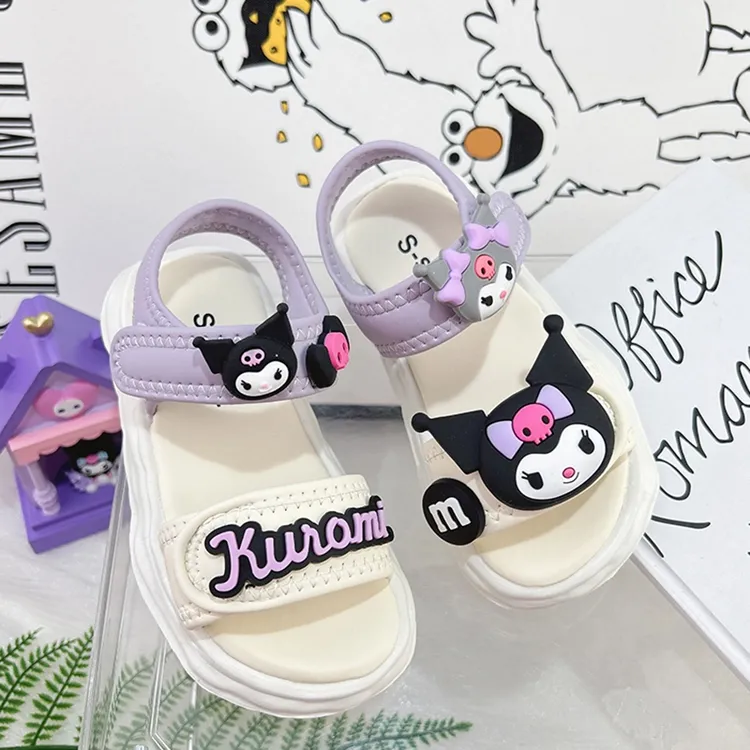 ABC女童露趾凉鞋2025夏季新款儿童公主鞋小女孩软底沙滩鞋百搭鞋