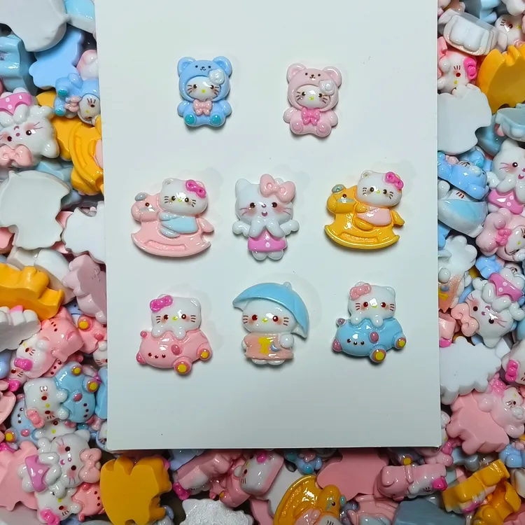 福福款全亮面KT小摆件桌面摆件DIY常用树脂饰品发夹发绳汽车装饰