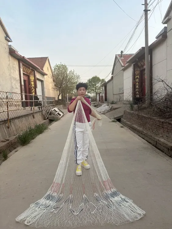 8编大力马线5指3米半高特价款，直径五米多，重七斤半铅坠纯手工