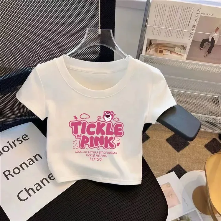 女童短款短袖夏季纯棉白色T恤休闲中大童2025新款潮流百搭上衣ins