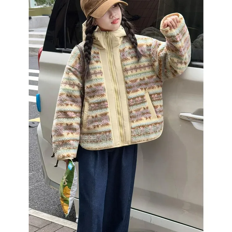 【实体品质】秋冬季新款女童保暖上衣中大童休闲儿童加厚外套