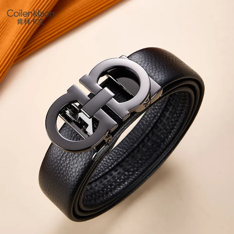 Coilenklaon法国正品男士真皮腰带自动扣皮带男款新年礼物送男友