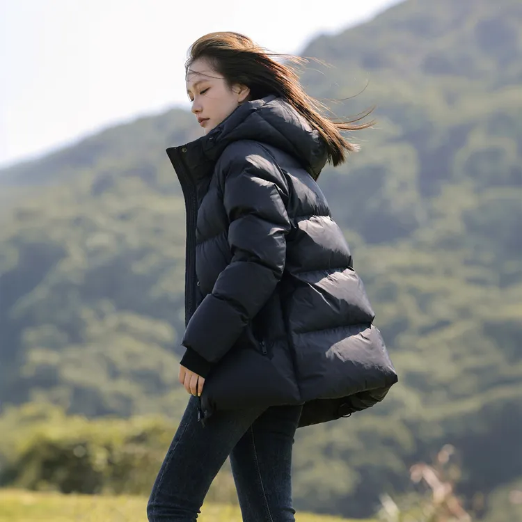 TOUCH MISS布浓直筒包臀短款羽绒服女冬季新款时尚百搭显瘦加厚保