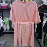 发泡立体字母潮牌短袖t恤男女上衣夏季2025新款休闲运动套装-306