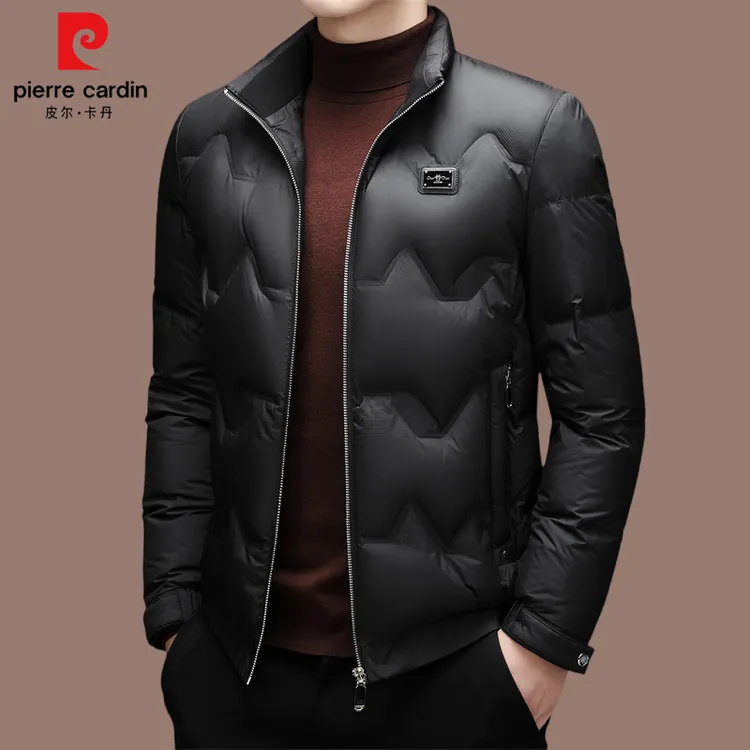 皮尔卡丹品牌90鸭绒冬季新款男士立领短款羽绒服休闲百搭保暖外套