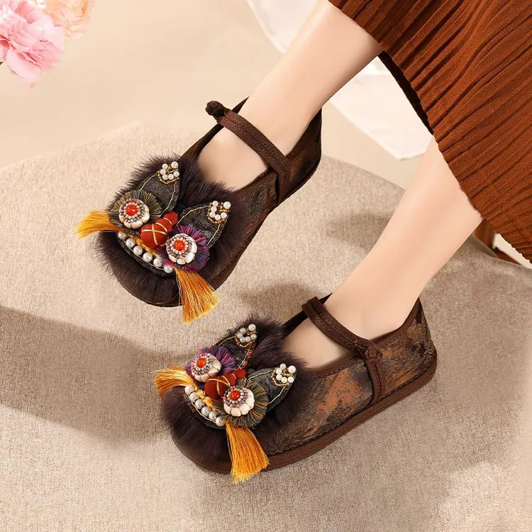 舞绣缘非遗虎头鞋冬季国潮老虎鞋手工千层底绣花鞋国风老北京布鞋