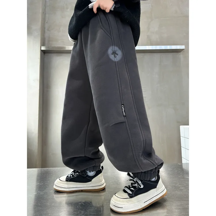 巴拉巴拉男孩女孩男童卫裤奥粒绒加绒裤子秋冬款2025新款儿童加厚