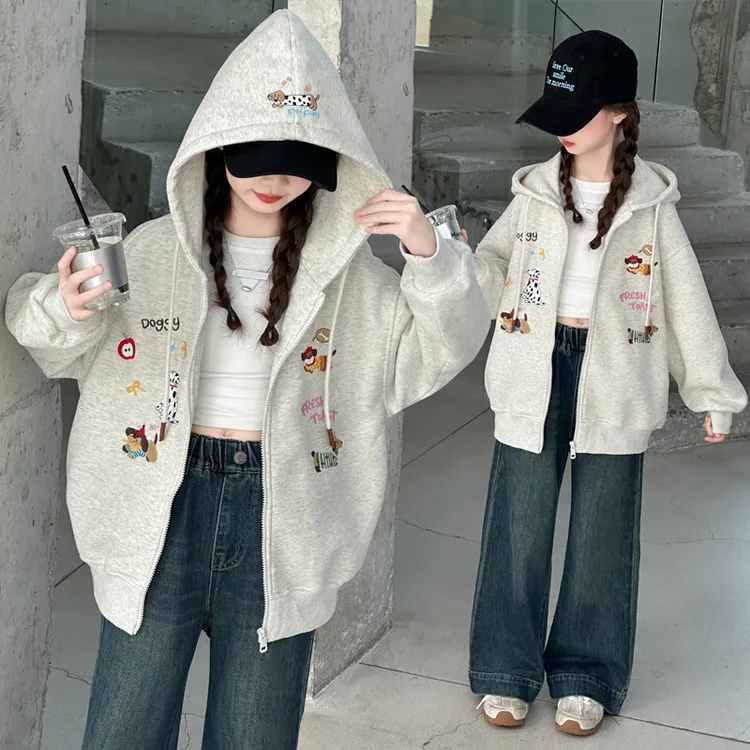 女童外套春秋2025新款6-12岁15岁中大童休闲运动洋气女孩百搭上衣