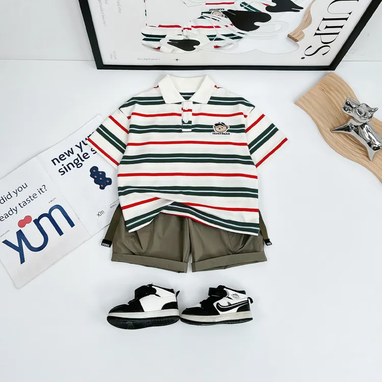 儿童套装夏季2025新款短袖两件套洋气宽松潮牌WGZ084