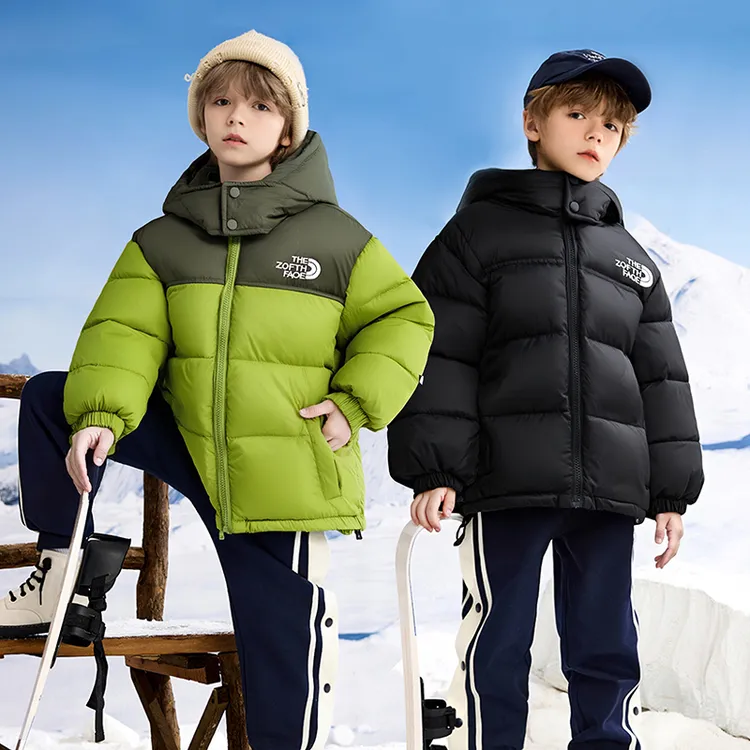 小黄鸭儿童棉服2025秋冬新款男女中大童时尚拼色短款棉袄大码外套