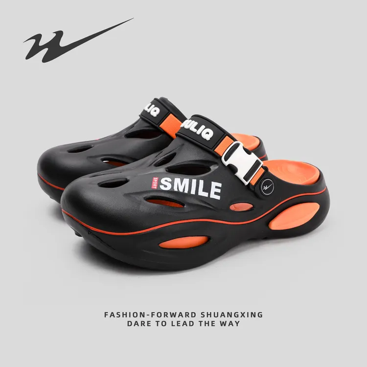 双星八特洞洞鞋男士2025新款爆款拖鞋防滑防臭包头凉鞋软底沙滩鞋