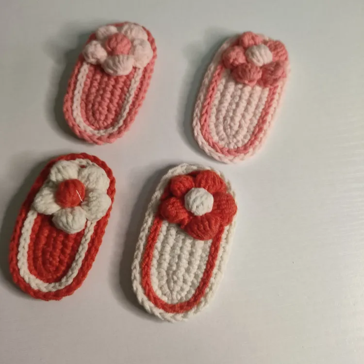 手工毛线钩织新年红色蝴蝶结可爱甜美发夹女侧边刘海BB夹头饰发卡