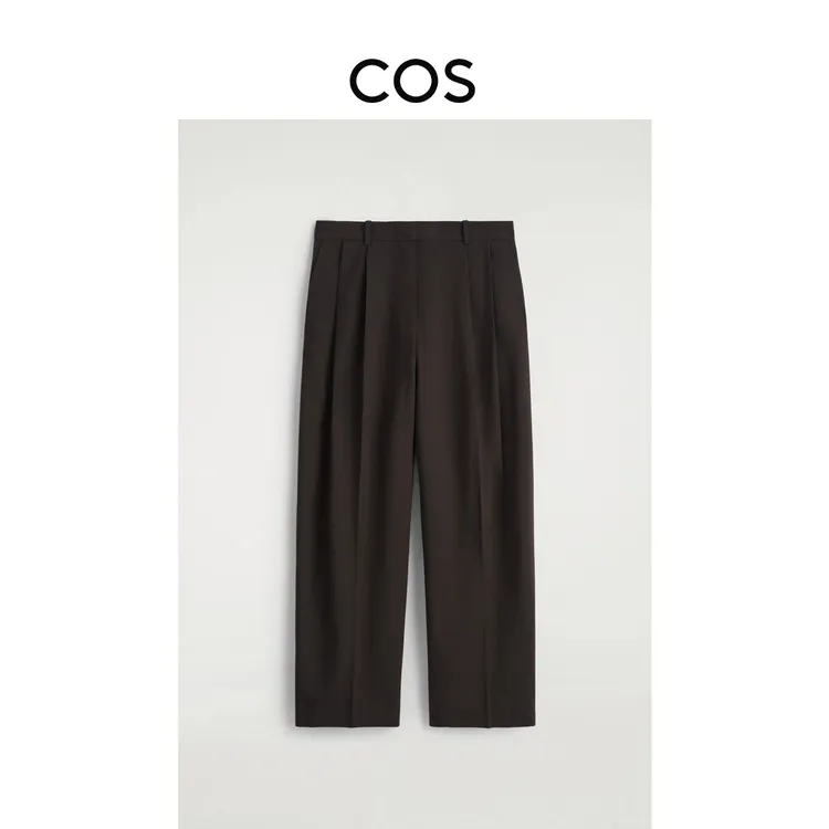 COS女装 休闲版型阔腿羊毛混纺通勤长裤2025秋季新品1248999007