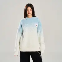 NSTNEW START发芽计划仿貂毛心形串珠眼睛刺绣渐变圆领套头毛衣