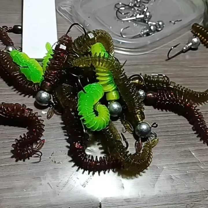 轻舞虫路亚软饵针尾钩专鱤鱼鲈鱼鳜鱼鲤鱼鱼竿手工制作颜色备注