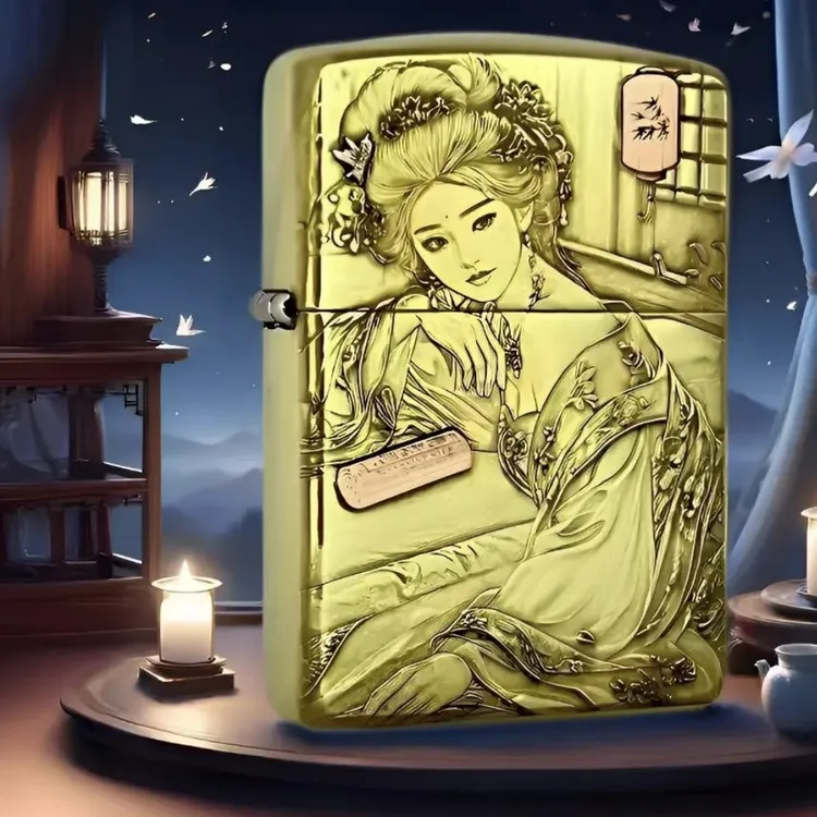 ZORRO佐罗正品四大美女-西施镶嵌白黄铜二代防风zorro铜机