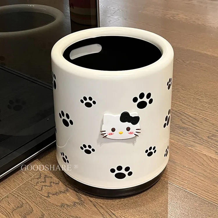 猫爪垃圾桶家用客厅大容量可爱卡通kt猫厕所卫生间马桶夹缝垃圾篓