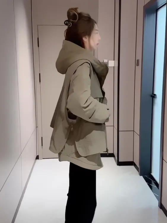 二棉假两件外套 韩版百搭个性