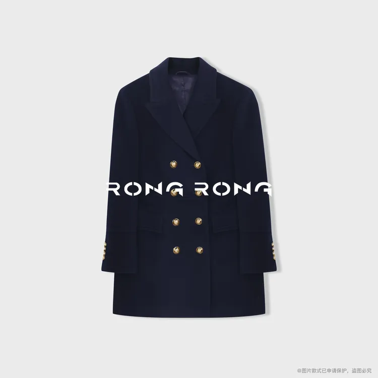 溶溶【松弛酷感】RONGRONG 绵羊毛混纺双排扣毛呢大衣 NARA-WMC054