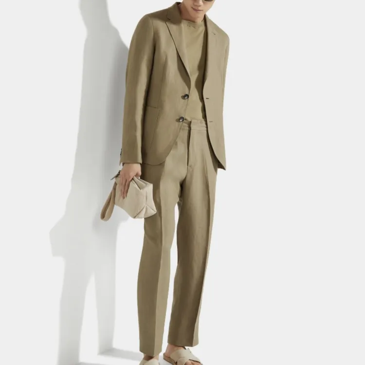 PABO | 老钱风天然亚麻休闲西服长裤高级感套装 【100%亚麻】