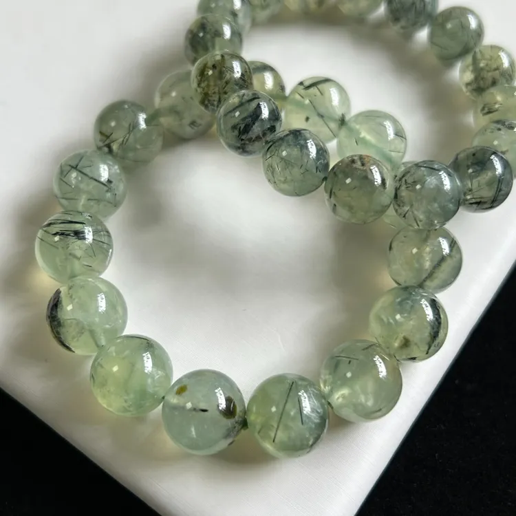 天然葡萄石手串葡萄发手链百搭黑发丝绿色手串饰品竹林风葡萄石