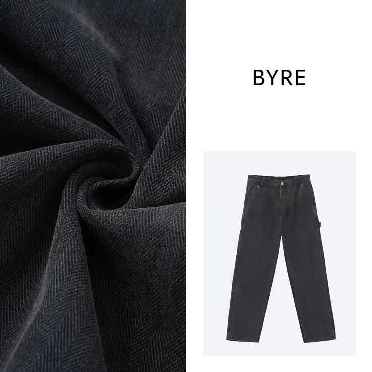 BYN005 黑色直筒牛仔裤【机洗】