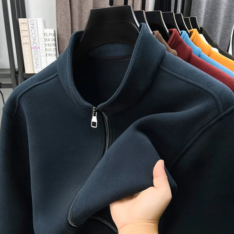 【奥特莱斯】刺绣鸟男士秋冬立领摇粒绒外套网红洋气炸街男装