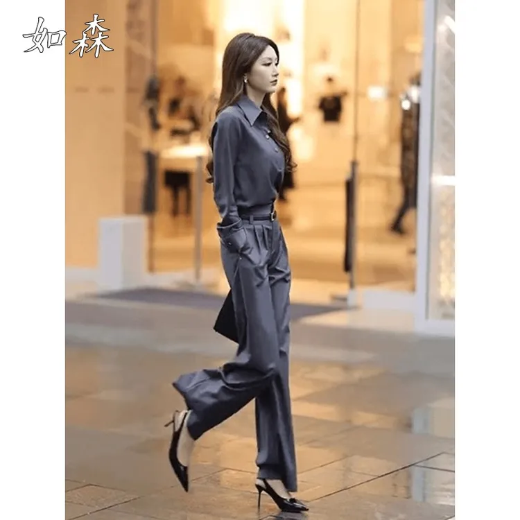 高级感小洋装两件套2025秋季新款今年流行早秋时尚套装裤西装女装