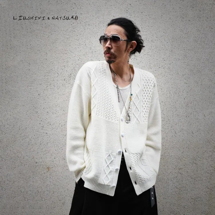 开衫毛衣秋冬针织复古宽松针织衫百搭冬季常规V领