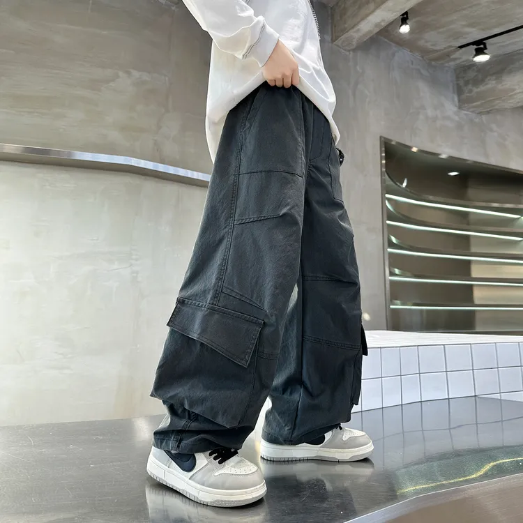男童2025新款秋款裤子中大童儿童秋装宽松韩版工装裤秋季伞兵裤潮