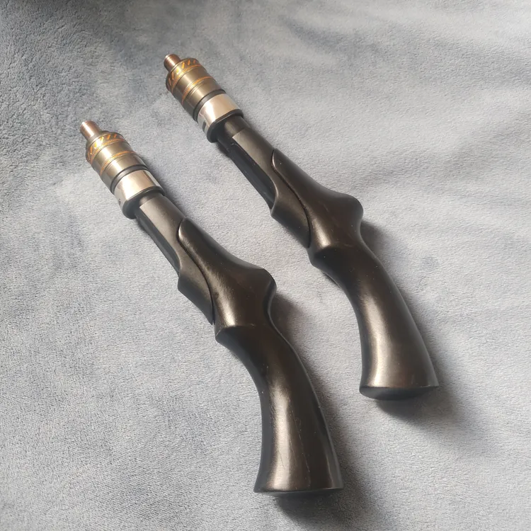 黑檀木手把实木冰钓杆驼峰手柄插口6mm便携实心冬钓杆短冰钓杆把