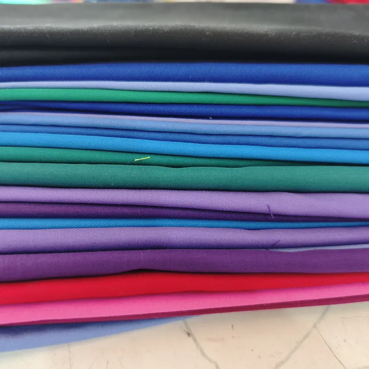 涤棉涤卡斜纹纱卡平布加厚布料耐磨适用少数民族服饰围裙