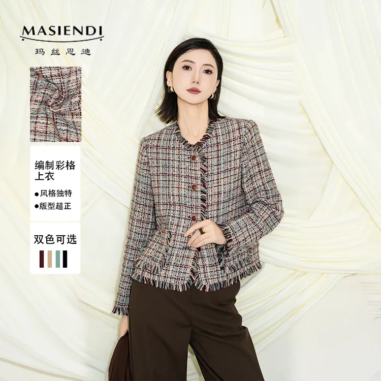 MASIENDI/玛丝恩迪长袖短外套短款编织常规款女装冬季秋冬430612