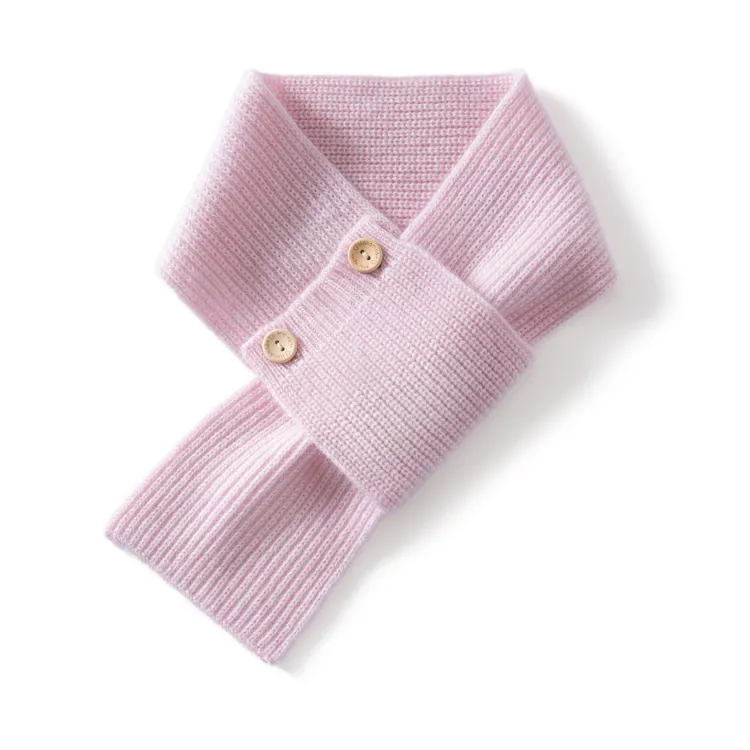 PS-448秋冬儿童男女同款羊绒纽扣围巾温柔甜美风百搭简约设计围脖