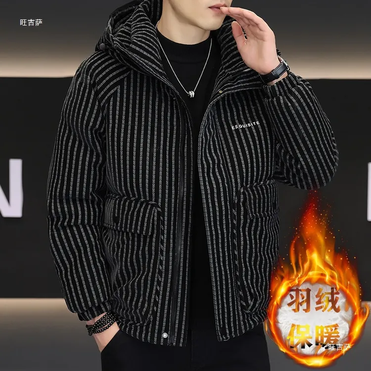 【高定系列】时尚简约立领皮面羽绒服短款冬季保暖外套免洗上衣加厚