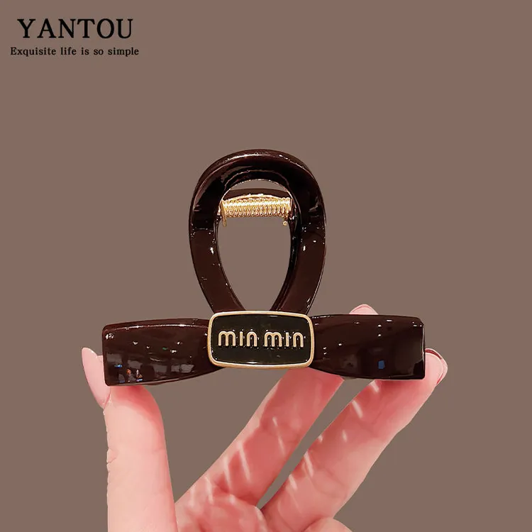 韩系蝴蝶结抓夹女秋冬高级感鲨鱼夹发夹后脑勺发量少2025新款头饰