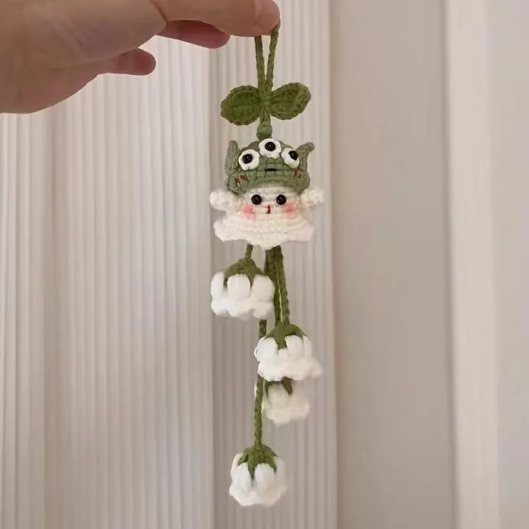 【爱宝】毛线钩针小幽灵铃兰花挂件手工编织DIY材料汽车挂万圣节