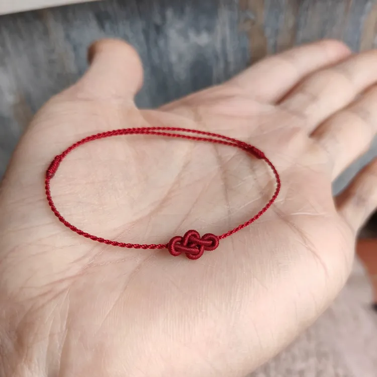手编细款如意红绳手链女简约本命年脚绳脚链新年红绳手链送闺蜜