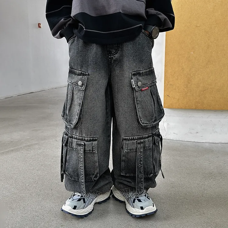 【2025秋款上新】男童牛仔裤儿童洋气宽松工装裤子中大童春秋款长裤